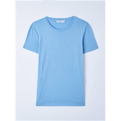 Простая футболка с круглым вырезом горловины Персидская синь