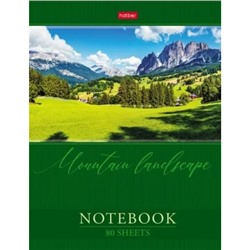 Бизнес-блокнот А5  80л клетка "Горный пейзаж" 5-цв. блок (084938) 29722 Хатбер