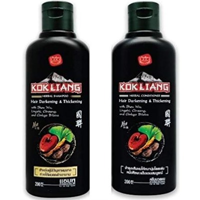 Kokliang herbal Shampoo Hair Darkening & Thickening Шампунь для темных волос, 200мл