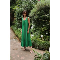 7013 Платье Мальдивы для пляжа и фотосъёмки в зелёном цвете (остаток: 42)
