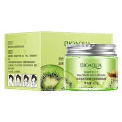 BIOAQUA KIWIFRUIT Ночная маска для лица с экстрактом киви и слизью улитки, 120 г,12 шт/уп