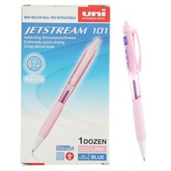 Ручка автоматическая шариковая SXN-101-07FL "Jetstream" синяя 0.7мм розовый корпус (120354) Uni Mitsubishi Pencil