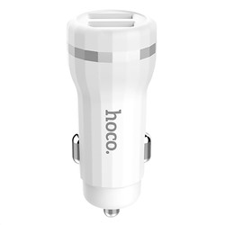 Адаптер Автомобильный Hoco Z27 2USB/5V/2.4A (повр. уп.) (white)