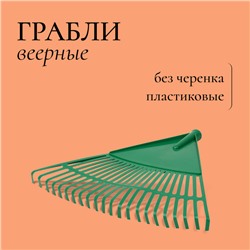 Грабли веерные, пластинчатые, 22 зубца, пластик, тулейка 24 мм, без черенка