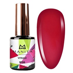 Manita Professional Гель-лак для ногтей c эффектом витража / Vitrage №06, бордовый, 10 мл