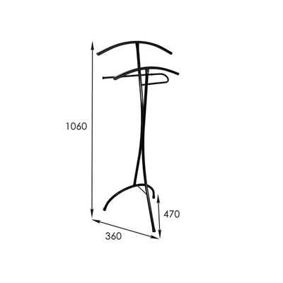 Вешалка костюмная «Слуга», 47×36×106 см, цвет чёрный