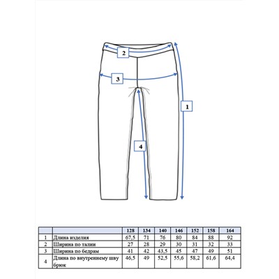Брюки текстильные для девочек