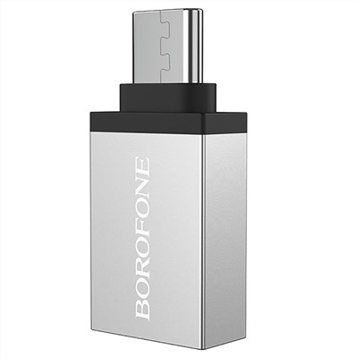 Адаптер Borofone OTG BV3 Type-C/USB (silver)