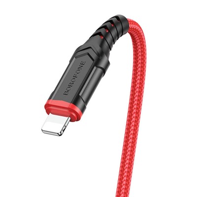 Кабель USB - Apple lightning Borofone BX67 (повр. уп)  100см 2,4A  (red)