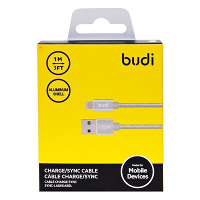 Кабель USB - Apple lightning budi M8J180  100см 2A  (silver)