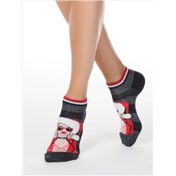 Носки женские CONTE Короткие новогодние носки &quot;Подружка Санты&quot; со стразами и люрексом