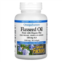 Natural Factors, Flaxseed Oil, 1,000 mg, 90 Softgels