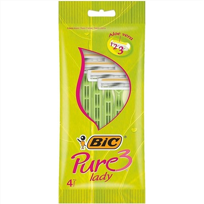 Станок для бритья одноразовый BiC Pure-3 Lady (4шт.) для женщин