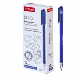 Ручка шариковая масляная "Sting" синяя 0.5 мм, игольч.пишущ.узел (067932) Хатбер {Китай}
