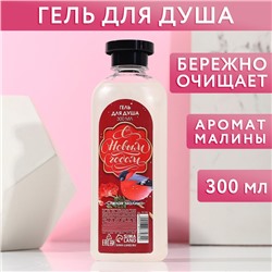 Гель для душа «С Новым Годом», 300 мл, аромат спелой малины, ЧИСТОЕ СЧАСТЬЕ