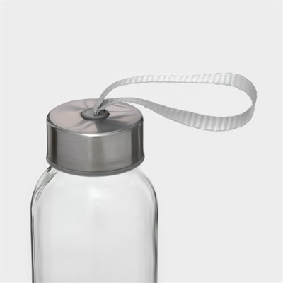 Бутылка для воды стеклянная в чехле «Белый мишка», 300 мл, h=17 см