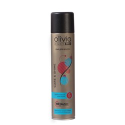 Лак для волос сверхсильная фиксация OLIVIA EXPERT PRO бережный уход и сияние, 300 мл