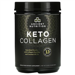 Dr. Axe / Ancient Nutrition, Keto Collagen, суперфуды в форме порошка с пептидами коллагена и МСТ кокоса, 540 г (1,19 фунта)