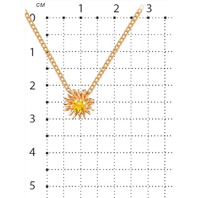 Колье Солнце из золочёного серебра с фианитом Кц-3885зс274