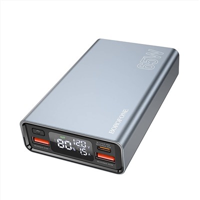 Внешний аккумулятор Borofone BJ40 PD QC 15000mAh Type-C/USB*2/Type-C (metal gray)