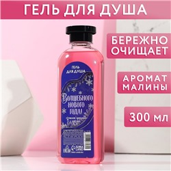 Гель для душа «Волшебного Нового Года», 300 мл, аромат малины, ЧИСТОЕ СЧАСТЬЕ