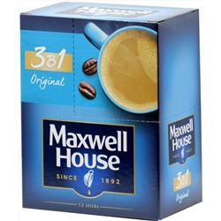 Maxwell House. 3 в 1 180 гр. карт.пачка, 12 пак.