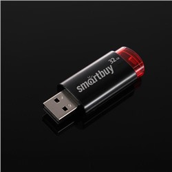 Флешка Smartbuy Click, 32 Гб, USB2.0, чт до 25 Мб/с, зап до 15 Мб/с, чёрная