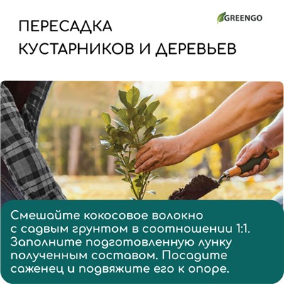 Кокосовое волокно, 4 л, 100 гр, Greengo