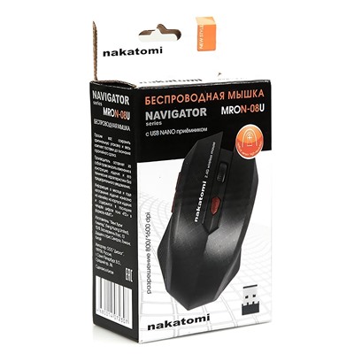 Мышь оптическая беспроводная Nakatomi Navigator MRON-08U (black)