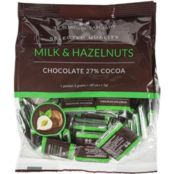 Шоколад порционный Деловой Стандарт Milk&hazelnuts, 5г/80шт