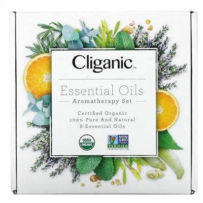 Cliganic, эфирные масла, набор для ароматерапии, набор из 8 предметов