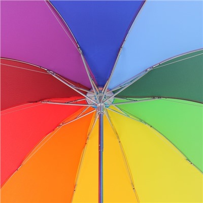 Зонт механический «Радуга», эпонж, 4 сложения, 10 спиц, R = 50 см, разноцветный