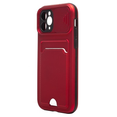 Чехол-накладка - PC066 с картхолдером (360) для "Apple iPhone 11 Pro" (red/black) (206975)