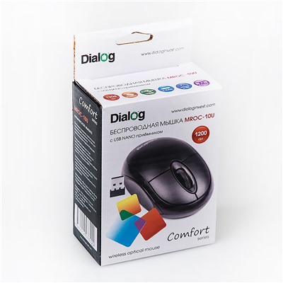 Мышь оптическая беспроводная Dialog Comfort MROC-10U RF (black)