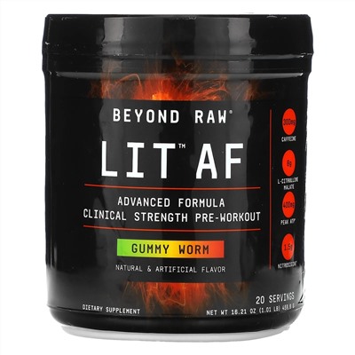 GNC, LIT AF, Clinical Strength Pre-Workout, Gummy Worm, 1.01 lb (459.6 g)