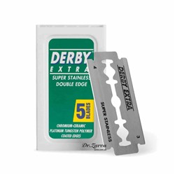 Лезвия для бритья классические двусторонние Derby Extra 5шт. (1X5шт. =5 лезвий) (Pillar Box.)