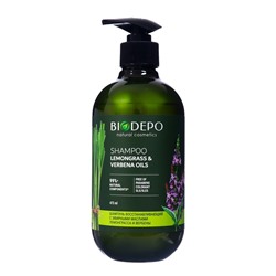 Шампунь Biodepo  натуральный восстанавливающий с маслами лемонграсса и вербены