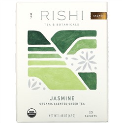 Rishi Tea, Organic Scented Green Tea, Jasmine, 15 Sachets, 1.48 oz (42 g)