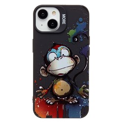 Чехол-накладка - SC335 для "Apple iPhone 13/iPhone 14"  (обезьяна) (black) (233105)