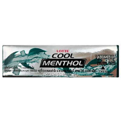 Жевательная резинка Прохладный Ментол Cool Menthol Thai Lotte, Таиланд, 13,5 г