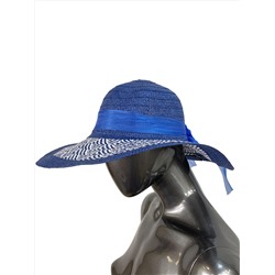 Летняя женская соломенная шляпа, цвет синий