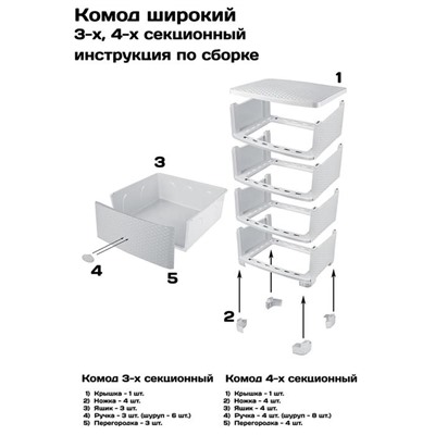 Комод детский 4-х секционный «Сказочное королевство», на колёсиках, цвет и рисунок МИКС