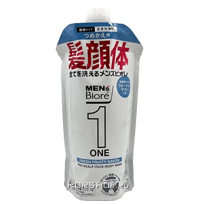 Мужское жидкое мыло с фруктовым ароматом Men's Biore One KAO, Япония, 340 мл Акция