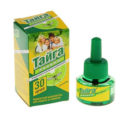 Дополнительный флакон-жидкость от комаров "Тайга" Ликвид, без запаха, 30 ночей, флакон, 30 мл