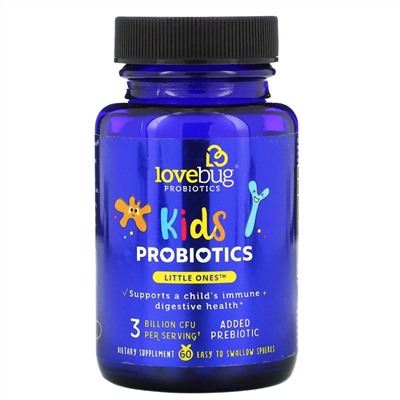 LoveBug Probiotics, Kids Probiotics, Little Ones, 3 Billion CFU, 60 Easy To Swallow Spheres