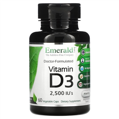 Emerald Laboratories, Vitamin D3, 2,500 IU's, 60 Vegetarian Caps