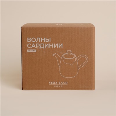 Чайник заварочный фарфоровый SL Home «Волны Сардинии», 1,3 л, 23×12,5×18,4 см, цвет бежевый