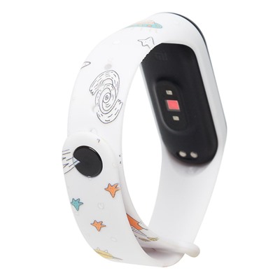 Ремешок - WB01 Xiaomi Mi Band 3/Mi Band 4 силикон (001) (white)