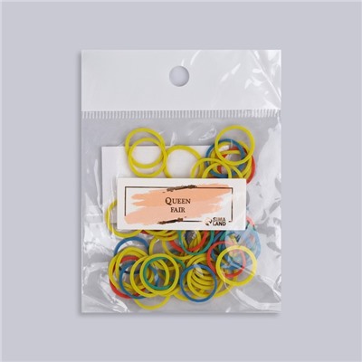 Силиконовые резинки для волос, набор, d = 1,5 см, 50 шт, разноцветные