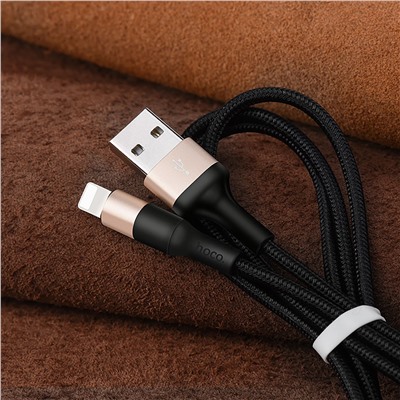 Кабель USB - Apple lightning Hoco X26 Xpress  100см 2,4A  (black/gold)